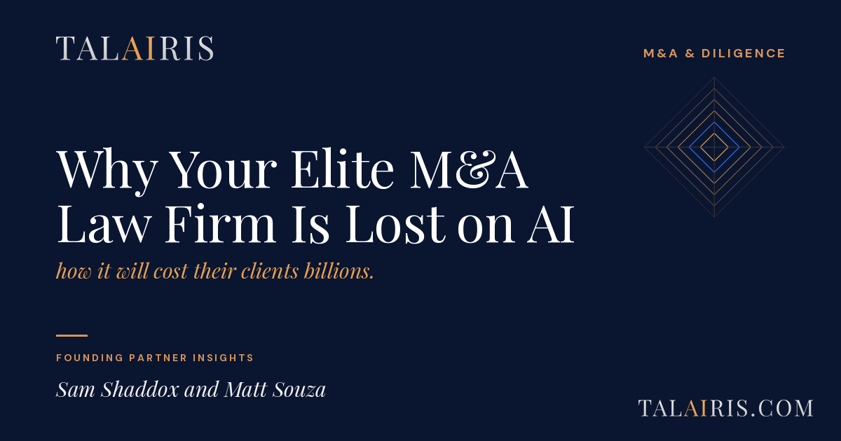 Why Your Elite M&A Law Firm Is Lost on AI